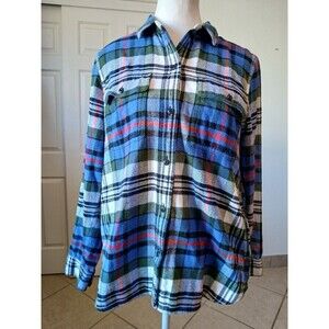 Madewell Womens heavy weight flannel plaid button down shirt Medium Cabin